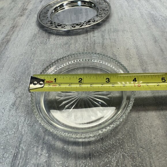 Vtg Roden Brother Sterling Silver Ashtray With Glass Insert 53 Grams 1.9 Fl Oz - Picture 6 of 11